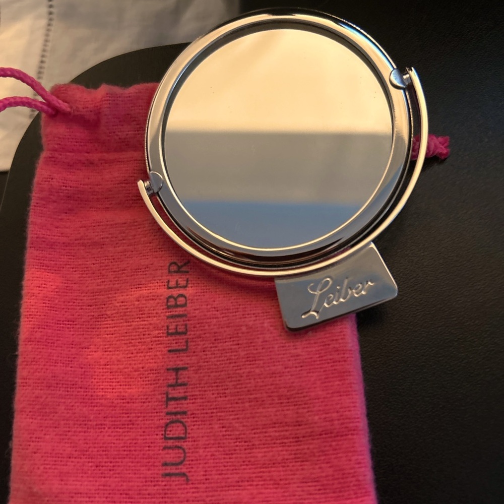 JUDITH LEIBER Signed Double Side Purse Mirror